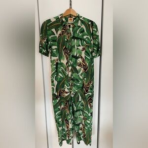 Tropical Leaf Print Jumpsuit (Unisex)